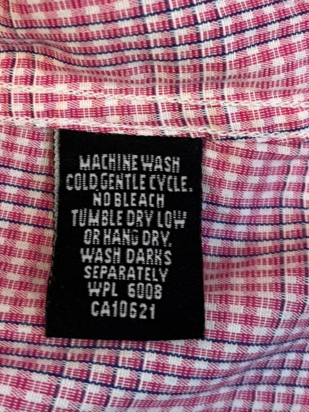 Vintage Panhandle Slim Pink Plaid Long Sleeve Western Show Shirt size XL - Picture 5 of 6
